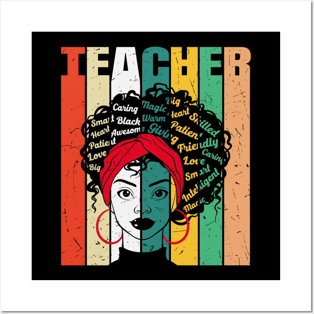 Black Teacher, Mothers Day, Black Girl Magic Wall Art by UrbanLifeApparel
